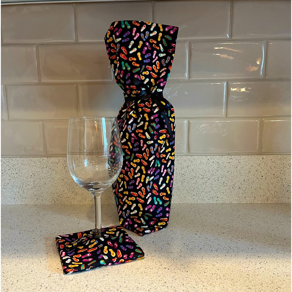 Wine Tote and Coaster Set